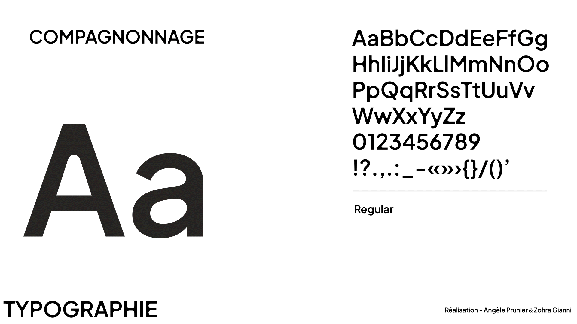 Présentation de la Typographie Compagnonnage réalisé par nous même