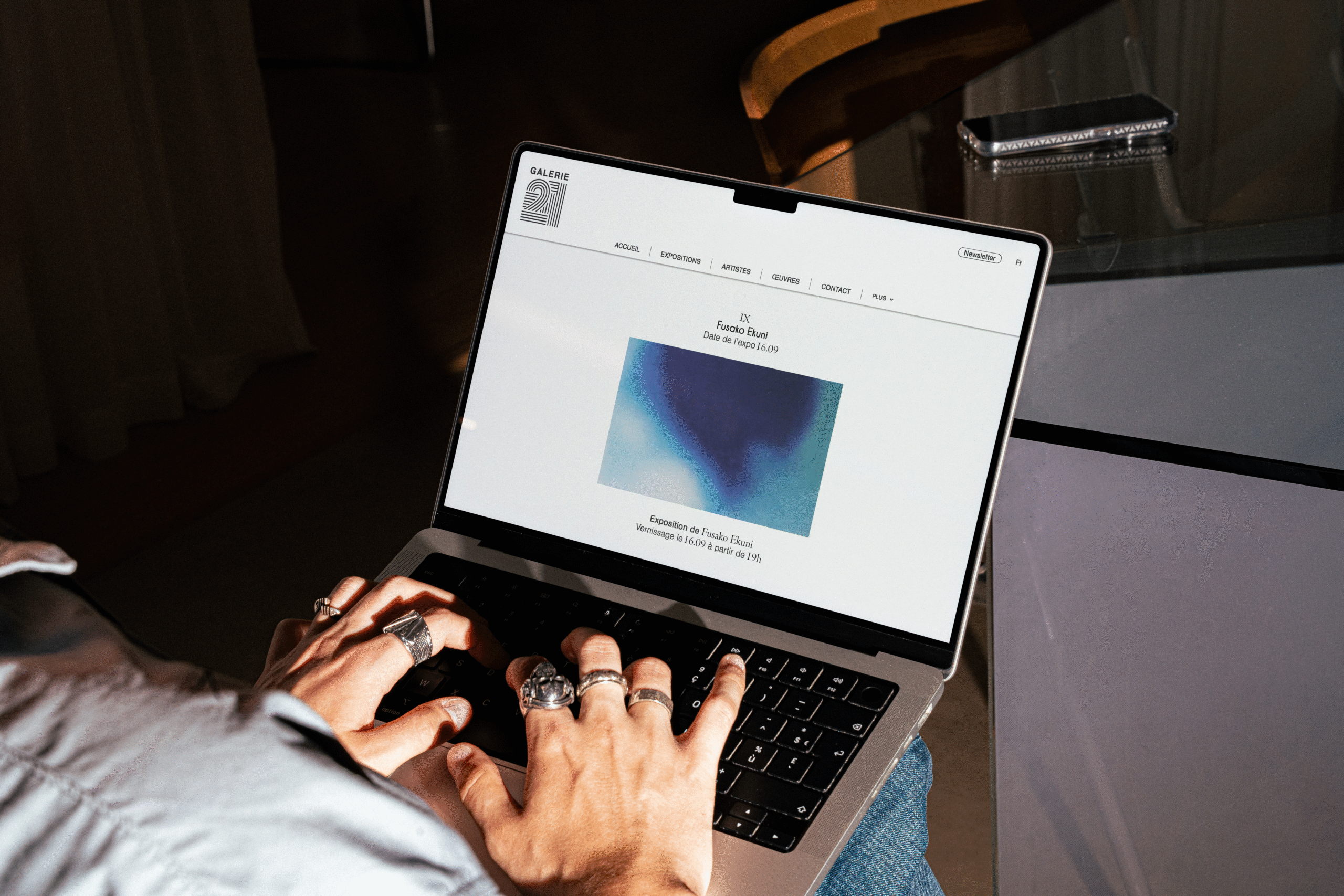 Mockup de la maquette du Maquette du Site de la Galerie 21