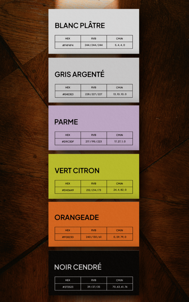 Mockup de la nouvelle palette de couleur des compagnons du devoir et du tour de france