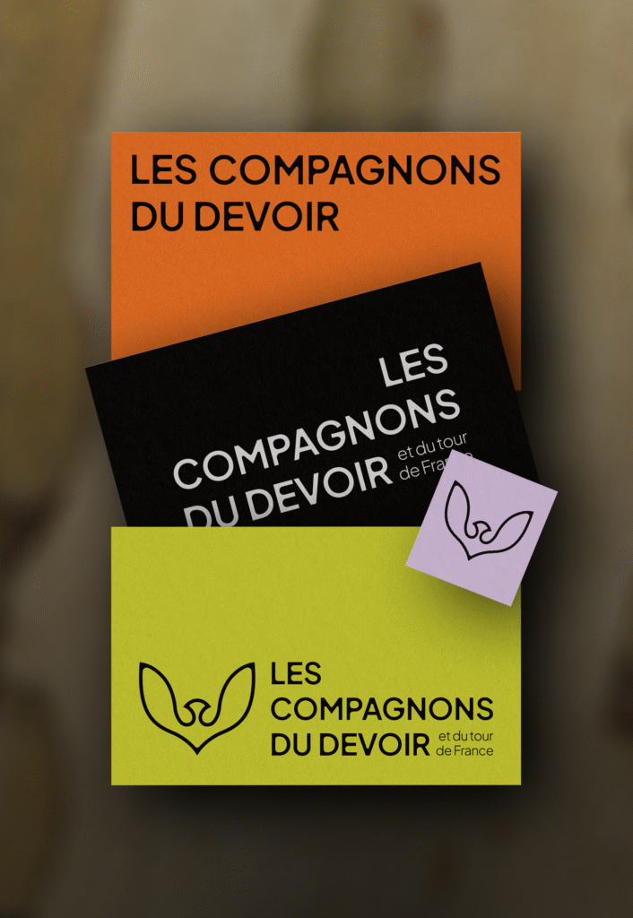 Mockup de l'identité graphique des compagnons du devoir et du tour de france